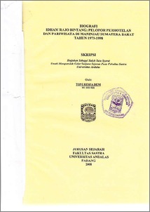 Biografi Idham Rajo Bintang Pelopor Perhotelan Dan Pariwisata Di Maninjau Sumatera Barat Tahun T973 1998 Repository Universitas Andalas